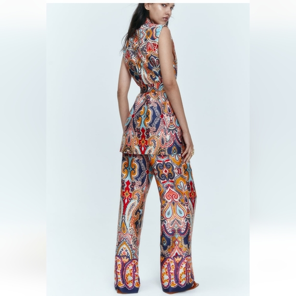 Zara belted bohemian print vest - Picture 3 of 5